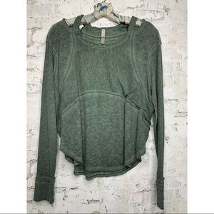 Free People Movement Green Long Sleeve Top